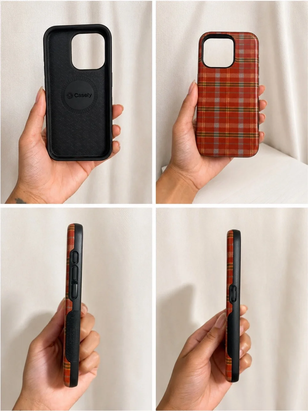 Plaid Red Protective Phone Case — Stylish Tartan Design